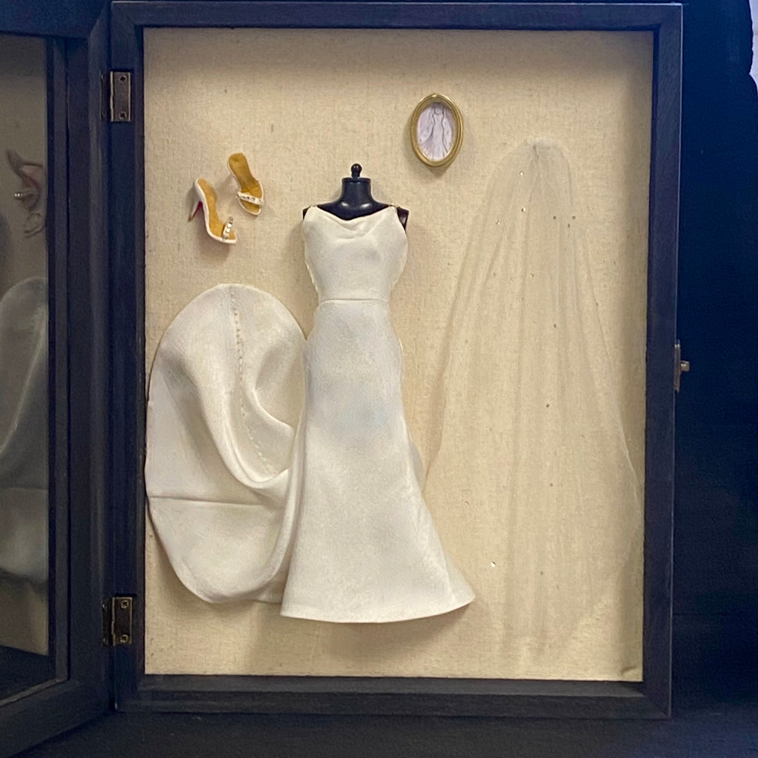wedding dress shadow box